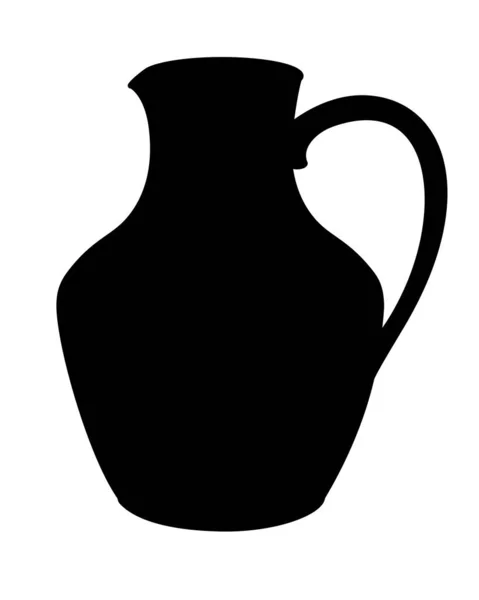 Cam Sürahi Logo Veya Piktogram Için Vektör Siyah Siluet Şaret — Stok Vektör