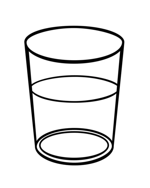 Γυαλί Διαφανές Γυαλί Διάνυσμα Γραμμική Εικόνα Για Χρωματισμό Ένα Ποτήρι — Διανυσματικό Αρχείο