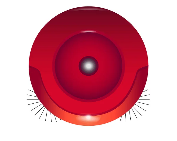Червоний Круглий Робот Пилосос Вид Зверху Векторна Повна Кольорова Картина — стоковий вектор