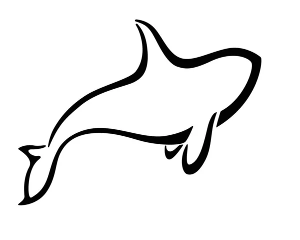 Orca Killer Whale Signo Estilizado Vectorial Para Logotipo Pictograma Ballena — Archivo Imágenes Vectoriales