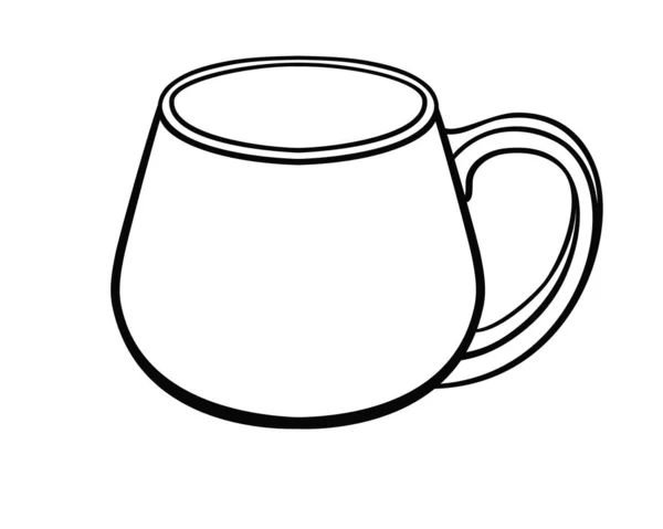 Çay Kahve Için Fincan Boyama Için Vektör Doğrusal Resim Özet — Stok Vektör