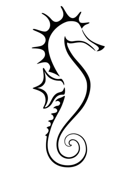 Logo veya piktogram için deniz atı stilize vektör işareti. Deniz atı. Okyanustan gelen bir hayvan. Zarif, şık bir ikon..