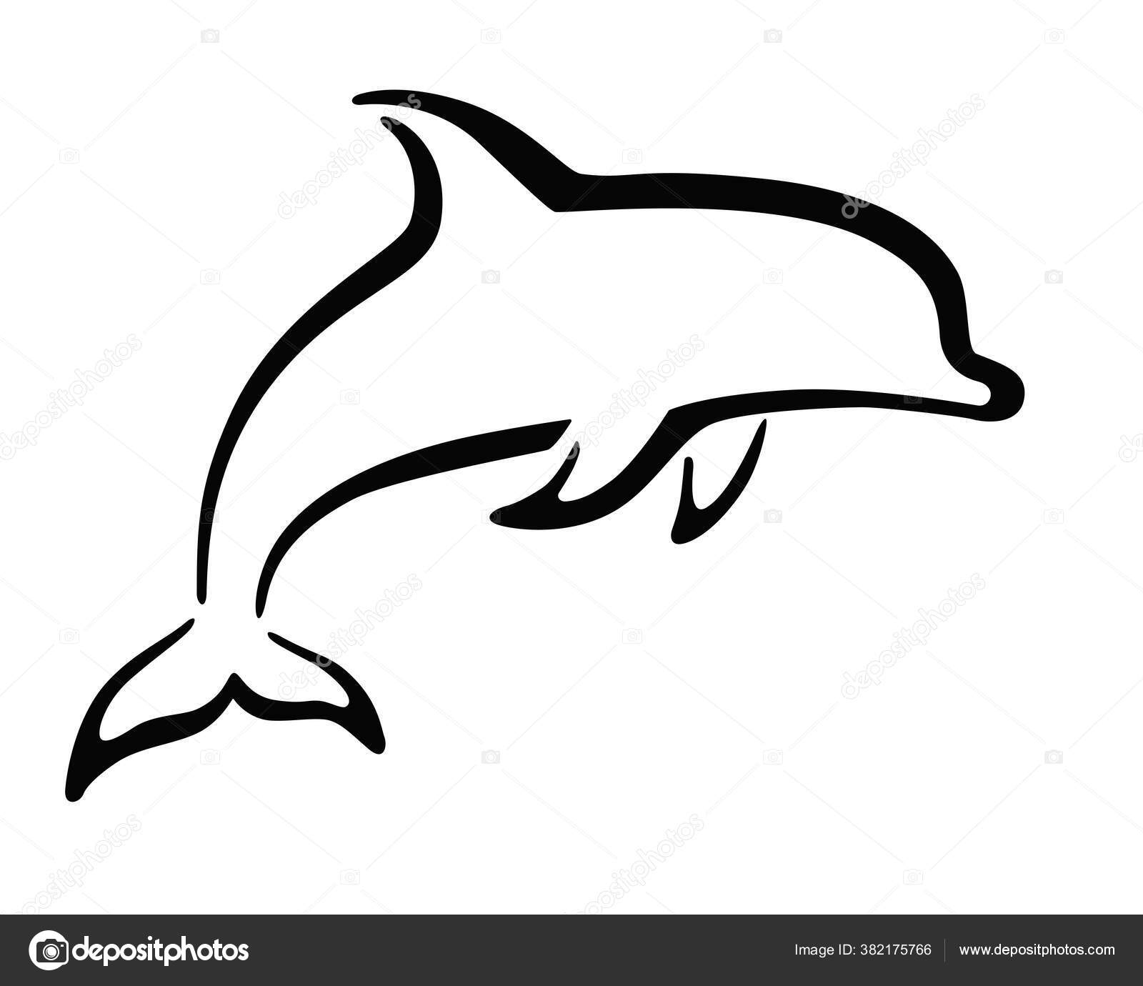 Dolphin Stylized Vector Sign Logo Pictogram Dolphin Marine Mammal