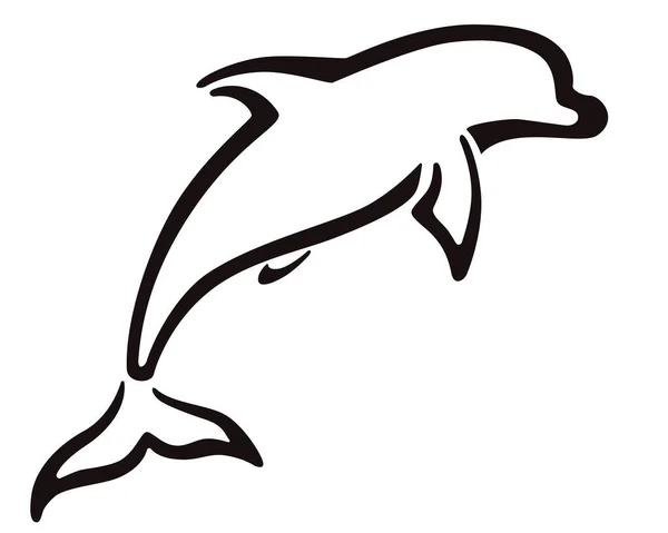 Bottlenose Dolphin Logo Pictogram Jumping Dolphin Marine Mammal Elegant Stylish — ストックベクタ