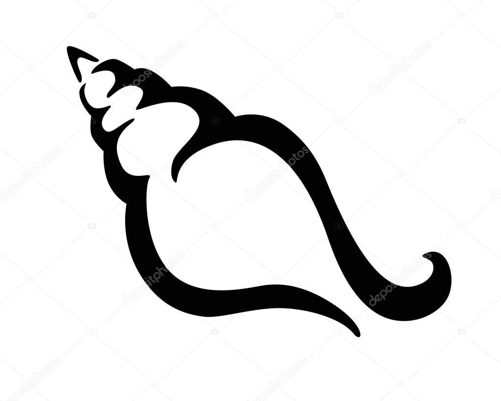 Shell - vector logo or pictogram. Swirling shell - elegant, stylish icon for corporate identity.