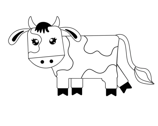 Bull Stylized Children Vector Illustration Bull Symbol 2021 Calf Cute — ストックベクタ
