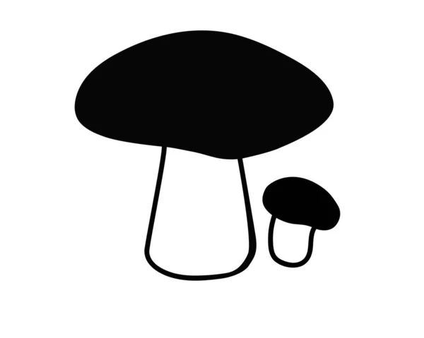 Champignon Setas Grandes Pequeñas Una Silueta Para Logotipo Identidad Corporativa — Archivo Imágenes Vectoriales