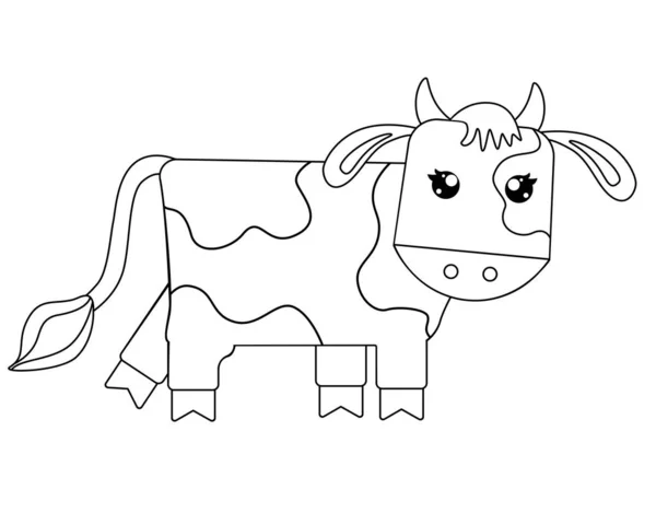 Bull Símbolo 2021 Lineal Ilustración Vectorial Estilizada Para Colorear Pantorrilla — Vector de stock