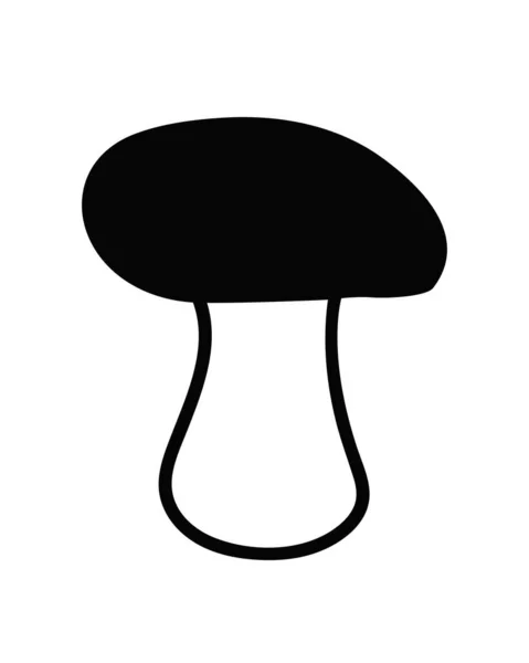 Mantar Logo Kurumsal Kimlik Için Siluet Mantar Siyah Beyaz Vektör — Stok Vektör