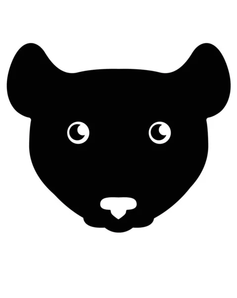 Mouse Rat Silhouette Stock Illustration Logo Pictogram Mouse Face Black — Stock Vector