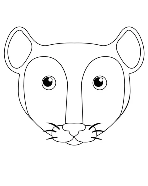 Drăguț Mouse Sau Șobolan Imagine Liniară Vectorială Pentru Colorare Fața — Vector de stoc