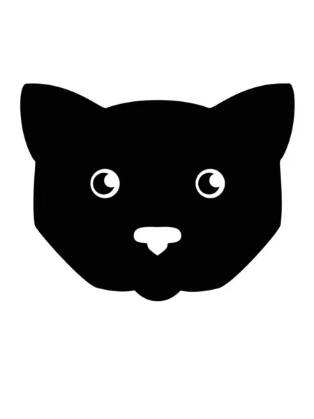 かわいい黒猫のシルエット ロゴやピクトグラムのストックイラスト 猫の顔 記号やアイコンのために シルエット黒猫頭 — ストックベクタ