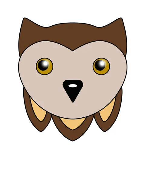 Cute Owl Vector Full Color Illustration Owl Head Cute Picture — Stock Vector