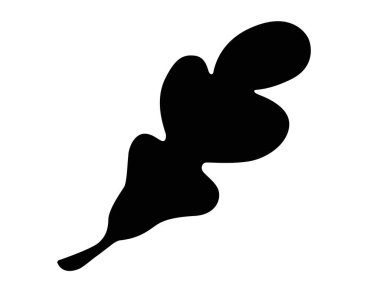 Oak Leaf - Piktogram veya logo için siyah vektör silueti. Meşe yaprağı işareti veya simgesi.