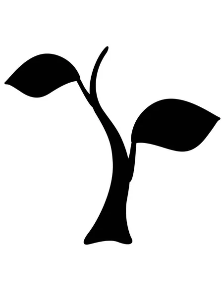 Germe Silhouette Vectorielle Noire Pour Pictogramme Logo Petite Plante Semis — Image vectorielle