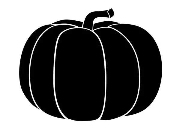 Citrouille Silhouette Vectorielle Noire Pour Pictogramme Logo Citrouille Signe Icône — Image vectorielle