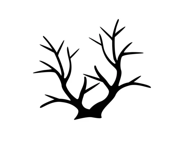 Bush Silhouette Vectorielle Noire Pour Pictogramme Logo Buisson Sec Automne — Image vectorielle