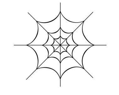 Örümcek ağı - piktogram veya logo için siyah vektör silueti. Yuvarlak örümcek ağı bir işaret ya da simgedir.