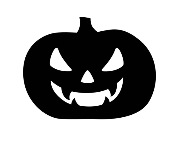 Citrouille Halloween Maléfique Silhouette Vectorielle Noire Pour Pictogramme Logo Lanterne — Image vectorielle