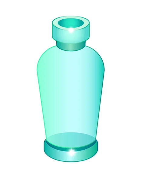 Glass Jar Transparent Blue Green Vintage Vial Opened Empty Vintage — Stock Vector