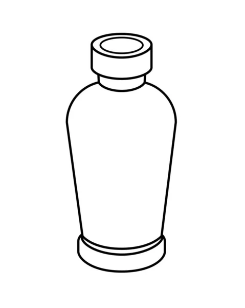 Vintage Bottle Vector Linear Illustration Coloring Open Small Bottle Element — Stock Vector