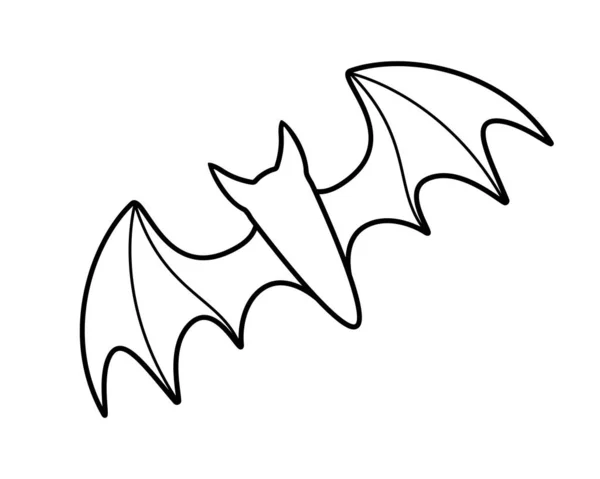 Batman Linjär Vektor Illustration Element För Färg Batlogotyp För Målarbok — Stock vektor