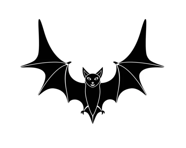 Pipistrello Stilizzato Silhouette Vettoriale Elemento Logo Pittogramma Bat Una Silhouette — Vettoriale Stock