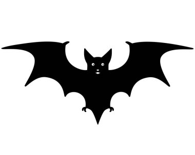 Yarasa - vektör silueti - logo ya da piktogram için element. Yarasa kurumsal kimlik ya da simge için siyah bir siluettir..