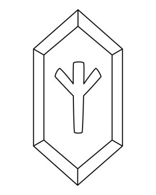 Elhaz (ayrıca Elhaz olarak da bilinir), Yaşlı Futhark 'ın mührü olup ilahi himayeyi, korumayı ve yüce güçlerle bağlantıyı sembolize eder. Bu vektör doğrusal resmi renklendirme için kullanılabilir. Özet geç. Runik Taş.