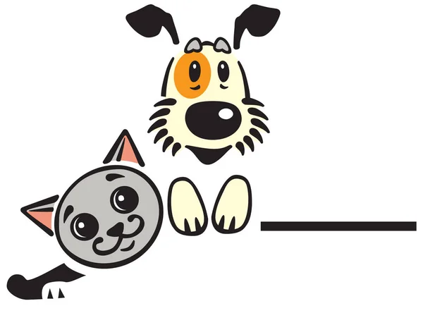 Cartoon Puppy Dog Cat Vector Logo Icon Emblem — Stock Vector