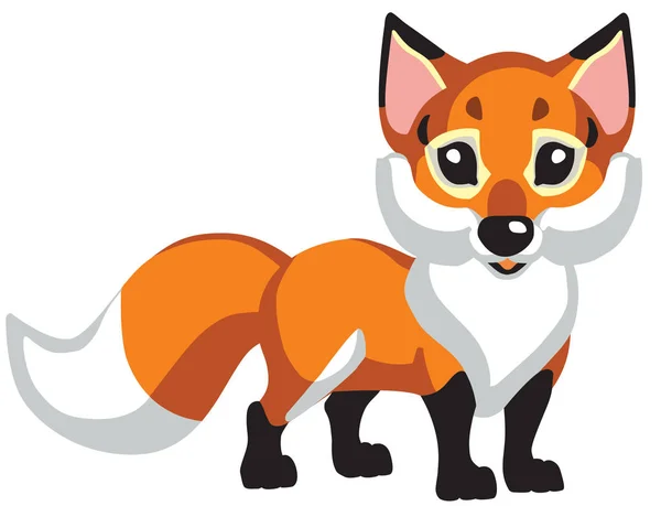 Cartoon Red Fox Isolated Vector Baby Little Kid — Stock Vector