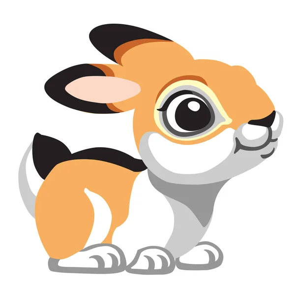 Cartoon Rabbit Bunny Isolated White Vector Illustration Baby Little Kid — Stock Vector
