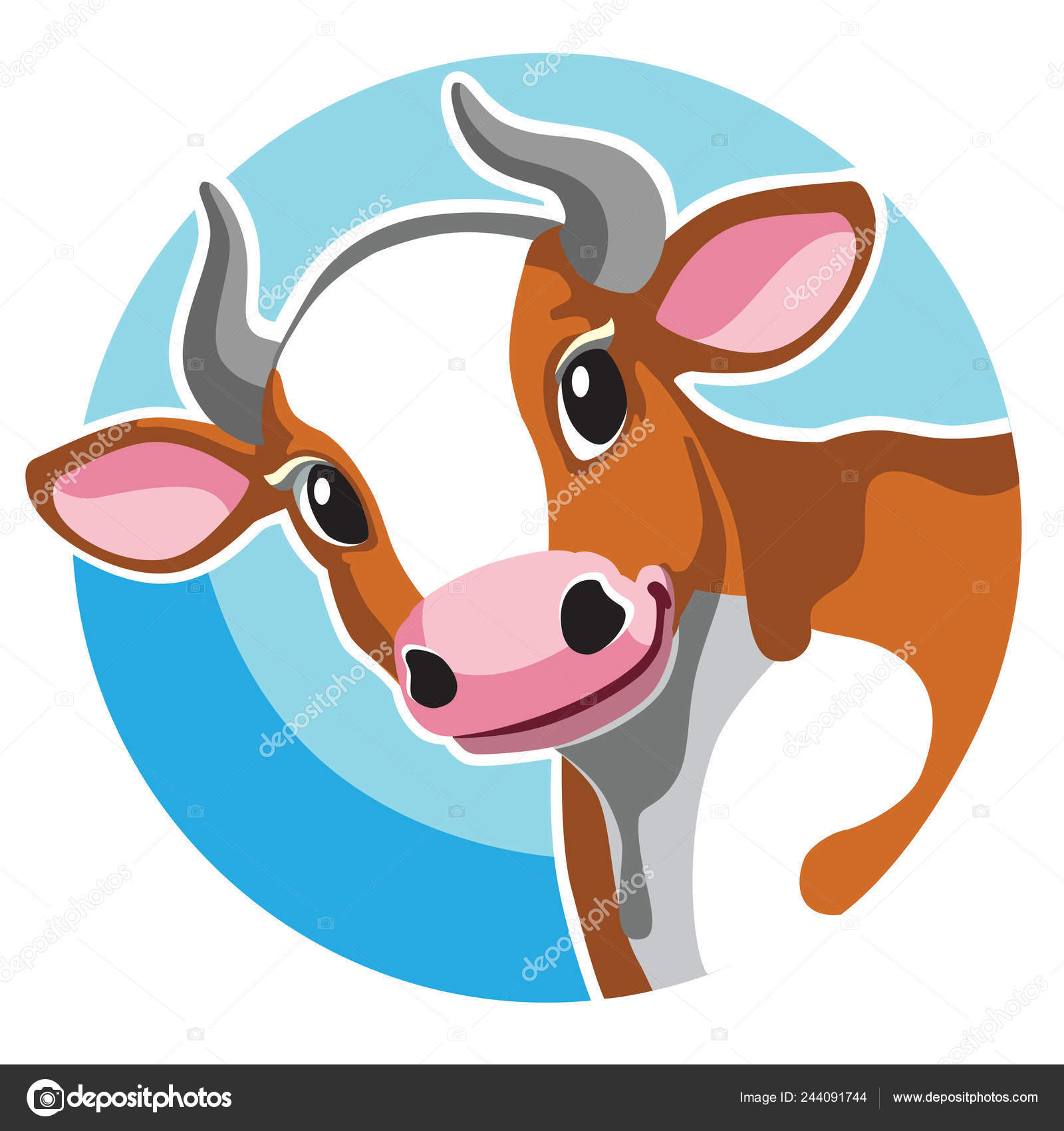 Head Brown Spotted Cow Circle Shape Cartoon Icon Logo Emblem Stock Vector Image by ©insima #244091744 Head Brown Spotted Cow Circle Shape Cartoon Icon Logo Emblem Stock Vector Image by ©insima #244091744