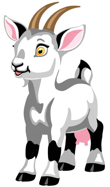 Cartoon white goat female — Stock Vector