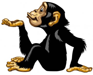Karikatür şempanze bir öpücük üfleme 