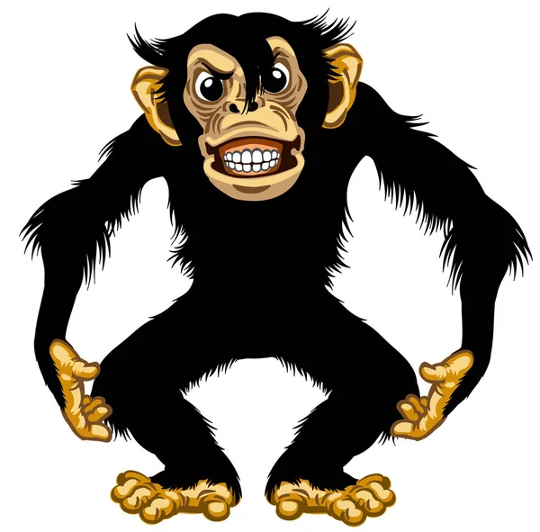 분노 만화 침팬지 — 스톡 벡터