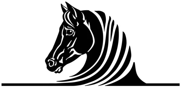 Hoofd van het logo van Black Horse — Stockvector