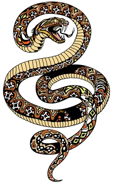 Angry snake tattoo — Stock Vector