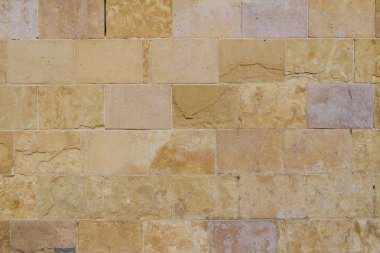 sarı kumtaşı tuğla duvar arka plan yaşlı