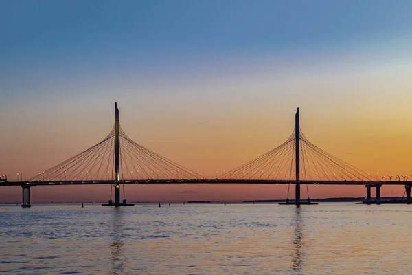 Petrovsky fairway Bridge'de. WHSD Viyadüğü üzerinde deniz St. Petersburg, Rusya Federasyonu