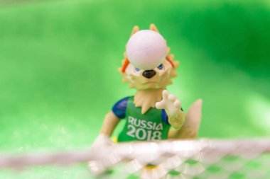 Rusya, Saint Petersburg 27 Haziran 2018: kurt Zabivaka, 2018 Dünya Kupası resmi maskotu.