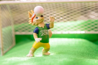 Rusya, Saint Petersburg 27 Haziran 2018: kurt Zabivaka, 2018 Dünya Kupası resmi maskotu.