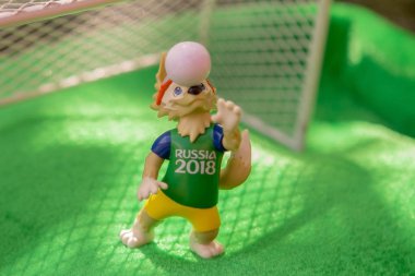 Rusya, Saint Petersburg 27 Haziran 2018: kurt Zabivaka, 2018 Dünya Kupası resmi maskotu.