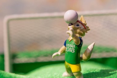 Rusya, Saint Petersburg 27 Haziran 2018: kurt Zabivaka, 2018 Dünya Kupası resmi maskotu.