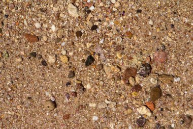deniz kum ve çakıl orta ve büyük taşlar closeup cesur ıslak.
