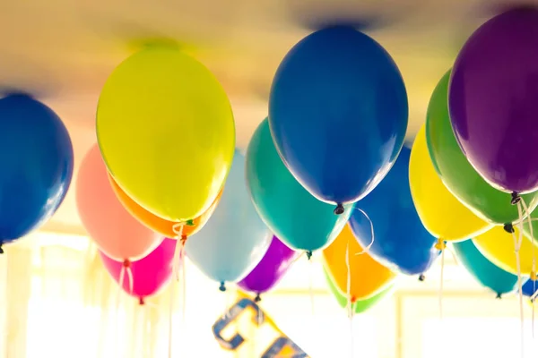 Balloons and colorful balloons with happy celebration party background