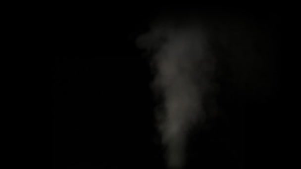 Weißer Rauch auf schwarzem isoliert — Stockvideo