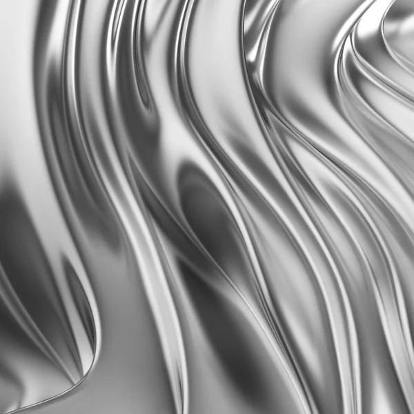 Ondas Metal Abstrato Fundo Renderização — Fotografia de Stock