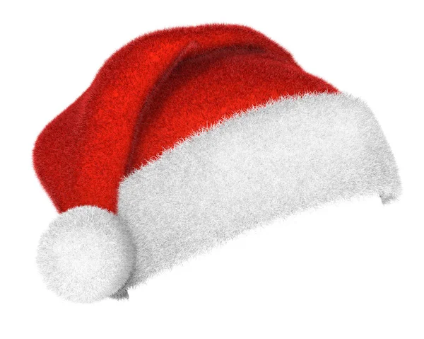 Tradizionale Cappello Rosso Bianco Babbo Natale Isolato Sfondo Bianco Simbolo — Foto Stock