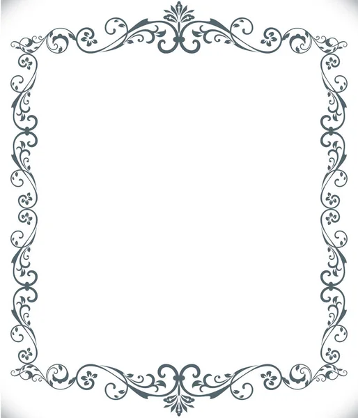 Siyah ve beyaz çerçeve çiçek vektör şablonu. Kenarlık dekorasyon öğesi.